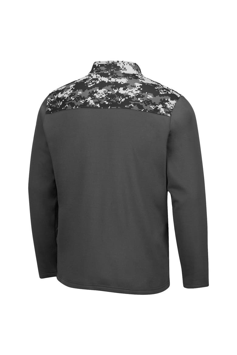 Men's Colosseum Charcoal Boston University OHT Military Appreciation Digi Camo Full-Zip Jacket, Alternate, color, Charcoal