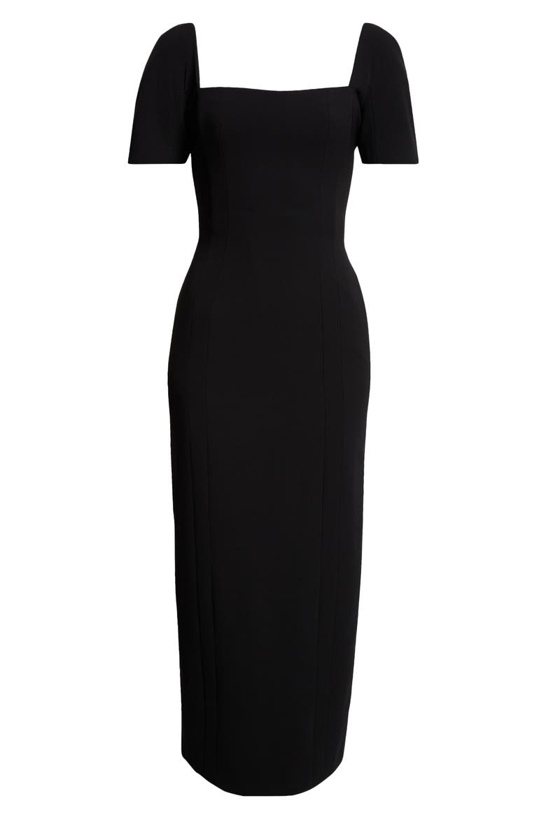 Elvie Short Sleeve Sheath Dress, Alternate, color, BLACK
