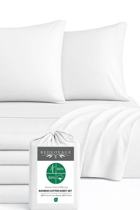 Melange Viscose Cotton Blend Breathable Bed Sheets