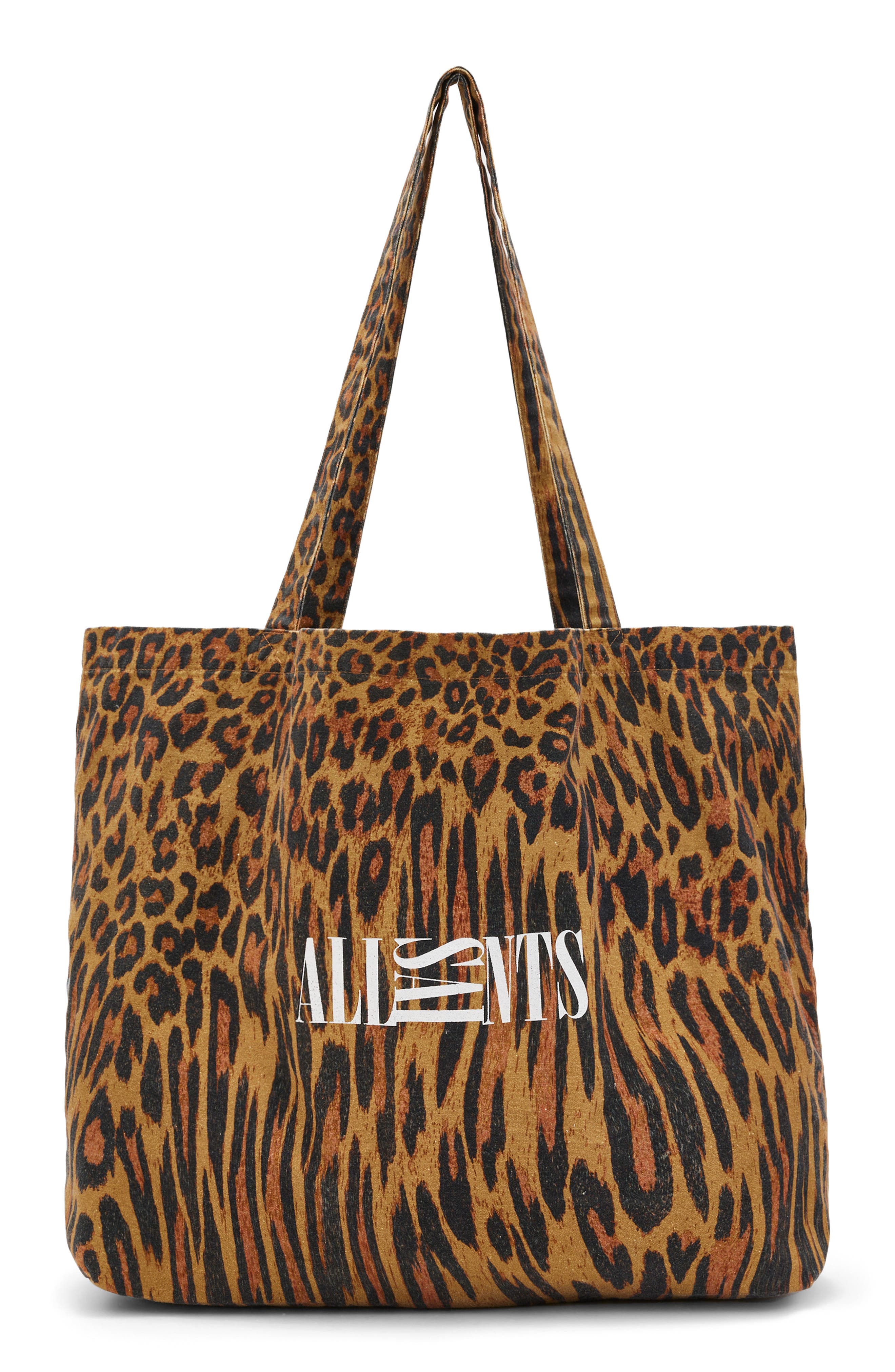 AllSaints Oppose Distorted Cotton Tote Bag, Main, color, 