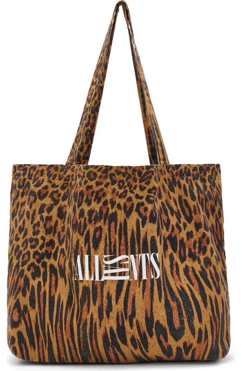 AllSaints Oppose Distorted Cotton Tote Bag, Main, color,