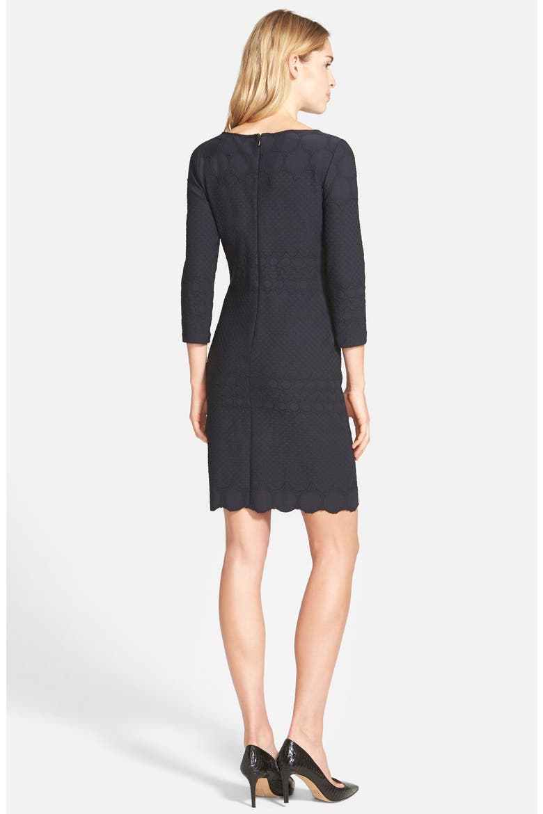 Eyelet Sheath Dress, Alternate, color, BLACK