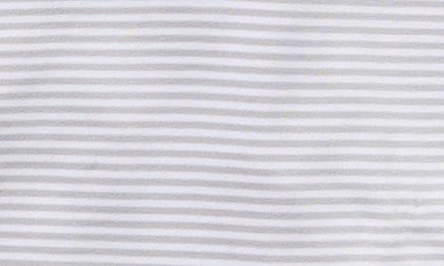 Petite Plume Stripe Polo Romper In Grey