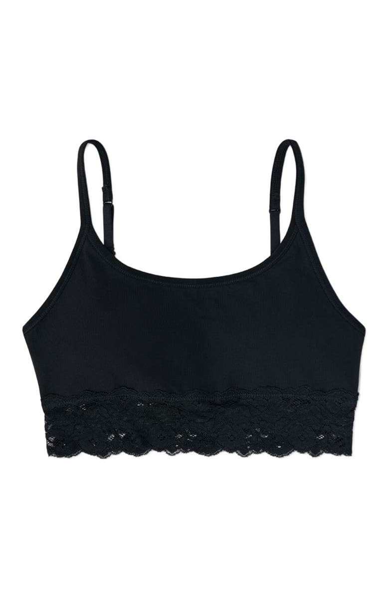Pact Lace Smooth Cup Bralette, Alternate, color, Black