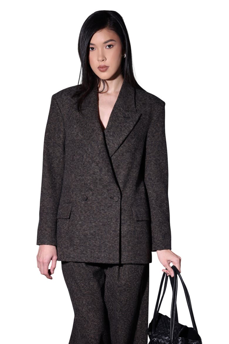 Solana Double Breasted Blazer, Alternate, color, BROWN MULTI