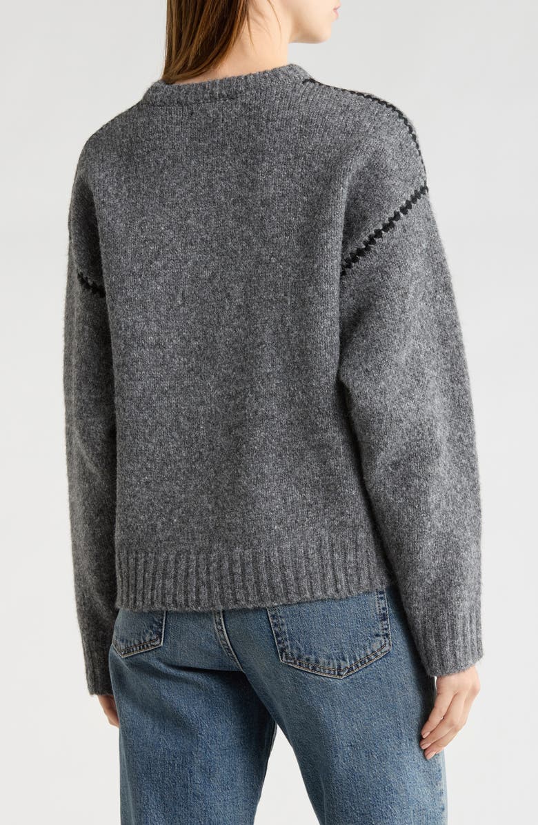 Elodie Stitched Sweater, Alternate, color, Charcoal