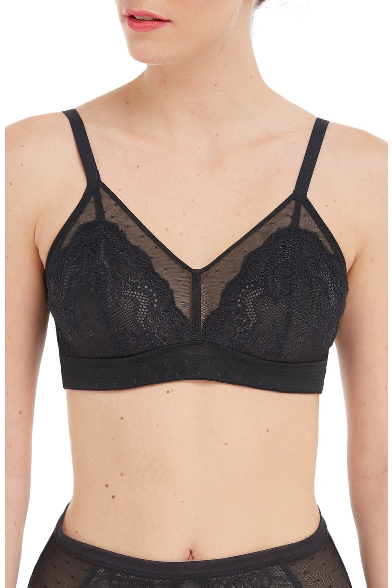 Spotlight On Lace Bralette, Main, color, VERY BLACK