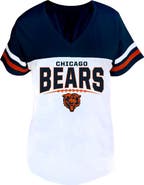 PROFILE Women's Profile Navy/White Chicago Bears Plus Size Split Body V-Neck T-shirt