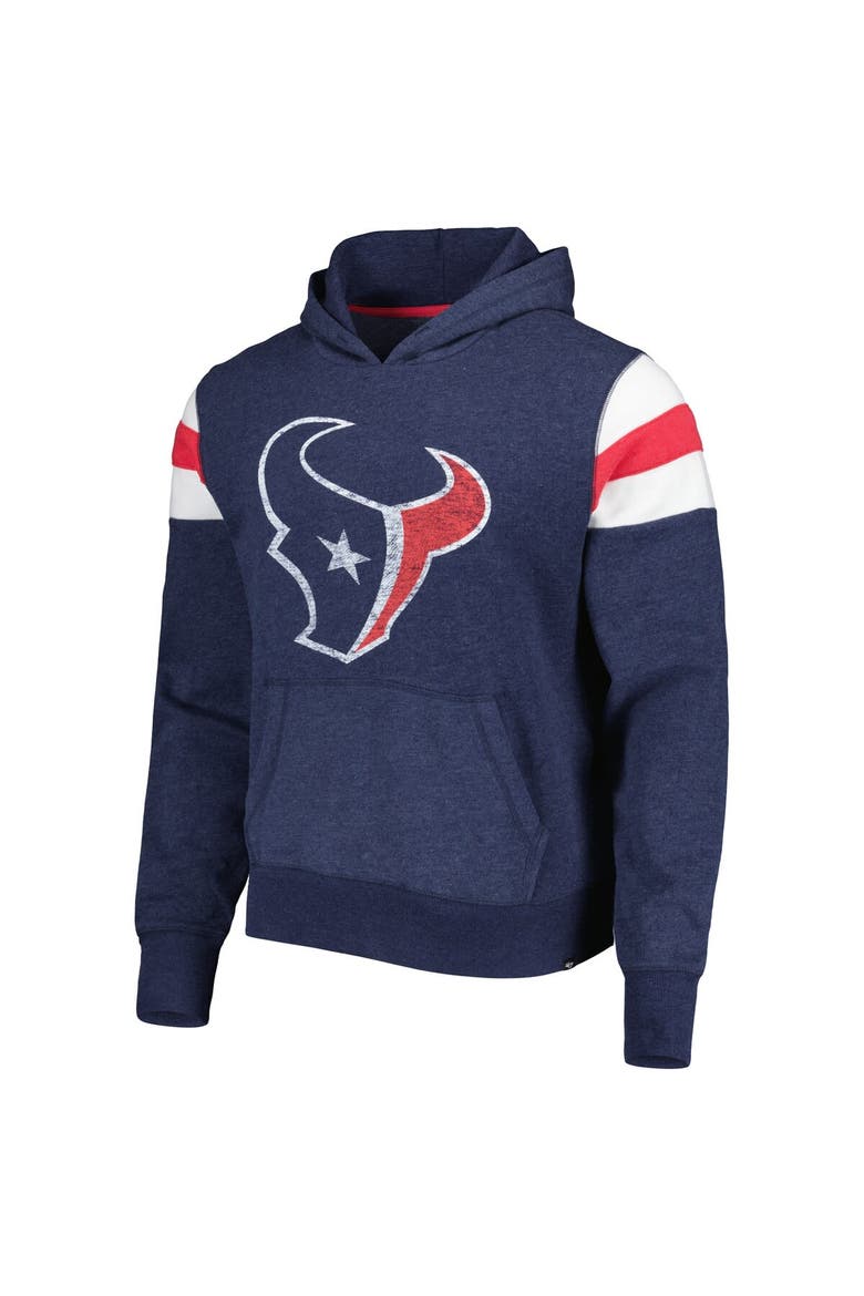 Men's '47 Heathered Navy Houston Texans Premier Nico Pullover Hoodie, Alternate, color, Navy