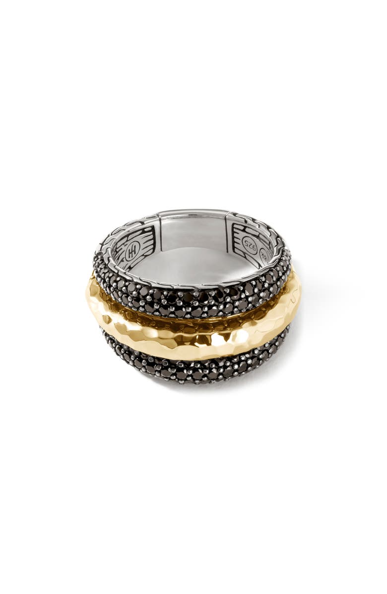 John Hardy Classic Chain Hammered 3-Row Ring, Main, color,