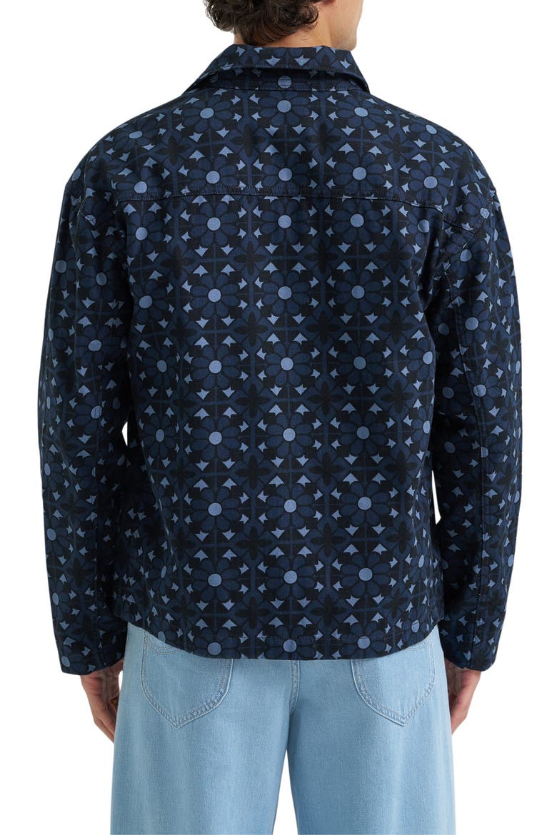 Floral Print Denim Jacket, Alternate, color, GEO PRINT