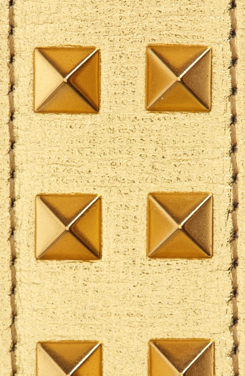 Valentino Garavani VLOGO Rockstud Metallic Leather Belt, Alternate, color, 