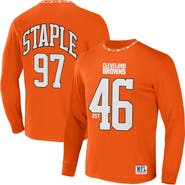 STAPLE Men's NFL x Staple Orange Cleveland Browns Core Team Long Sleeve T-Shirt