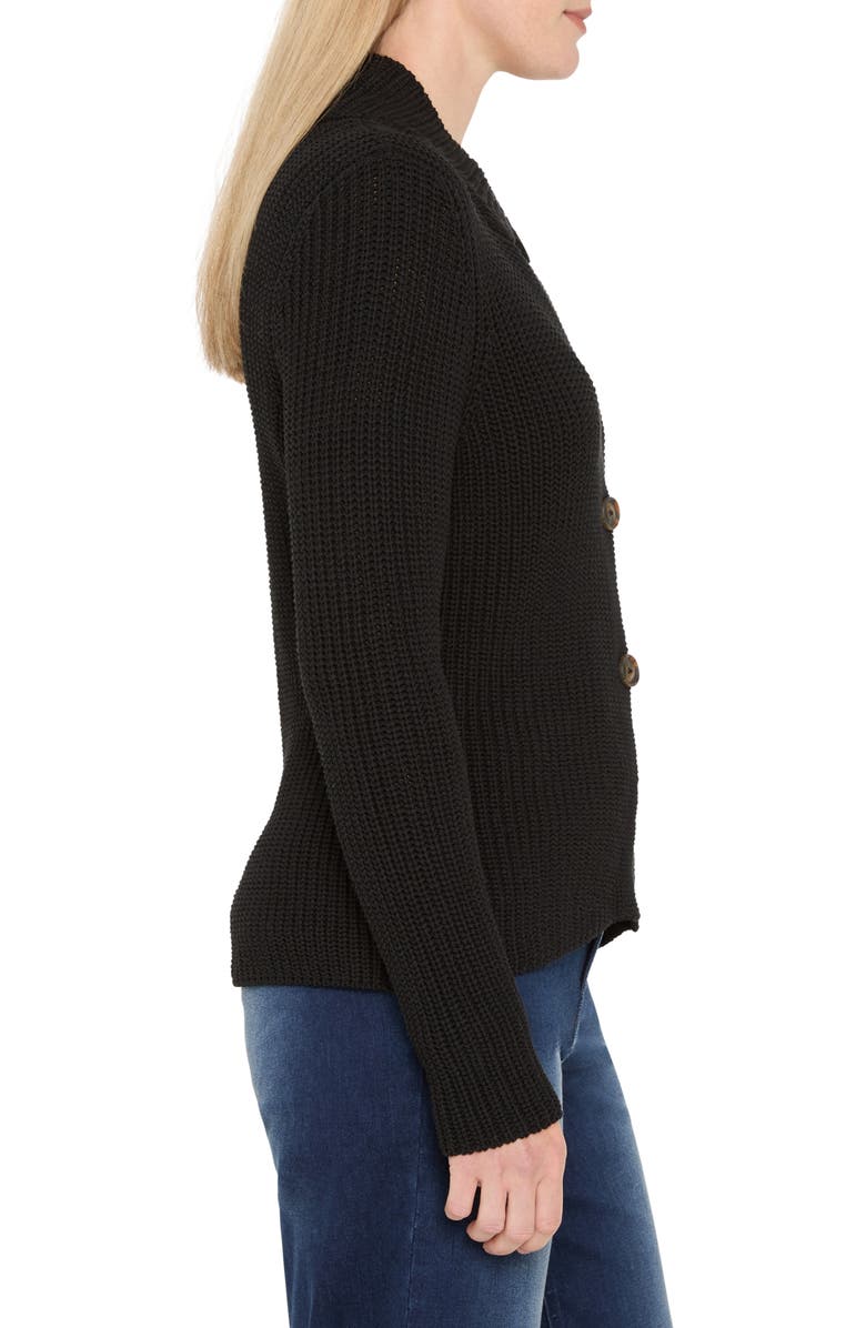 NIC+ZOE Shaker Stitch Cady Sweater Jacket, Alternate, color, Black Onyx