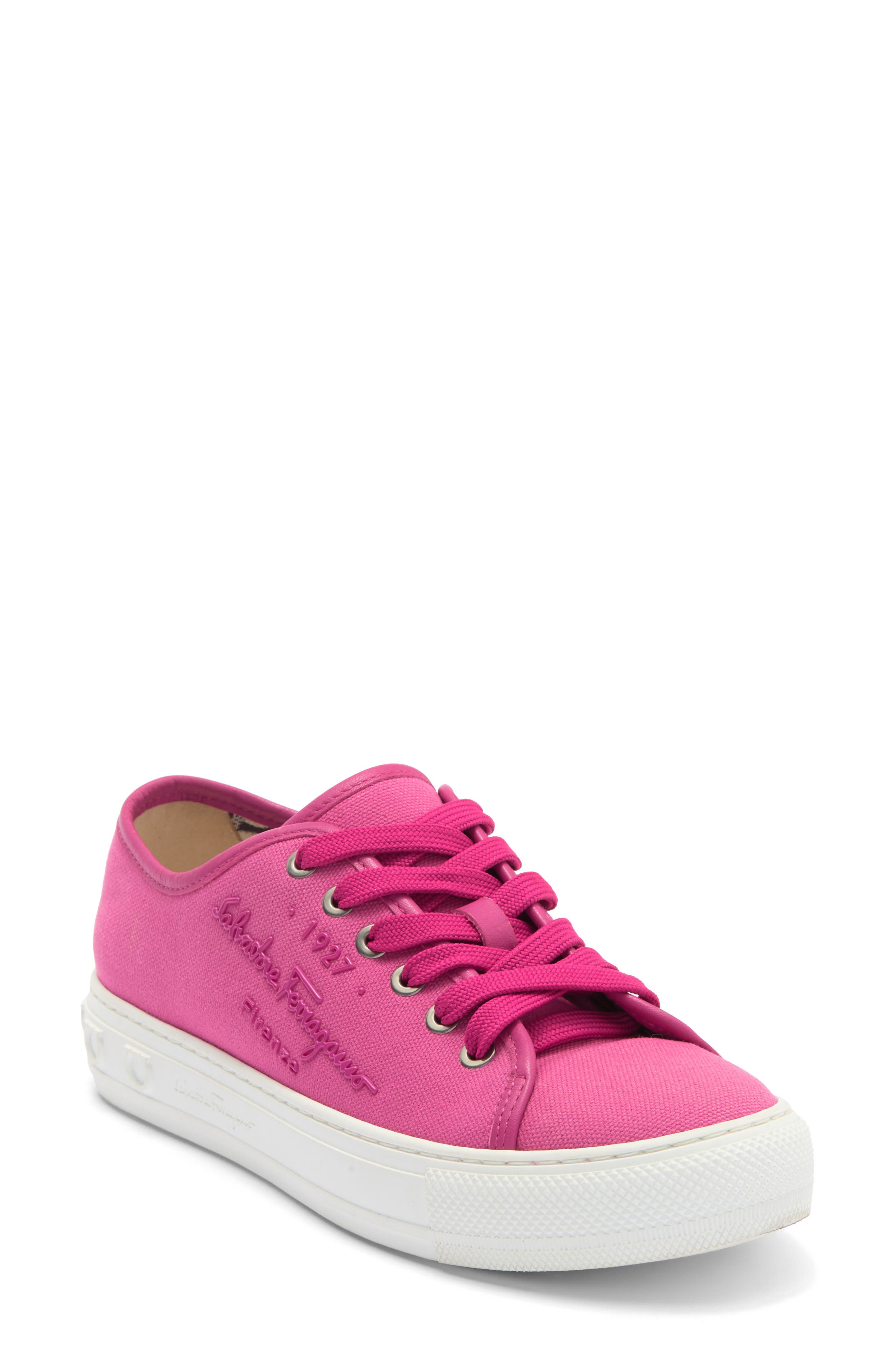 FERRAGAMO Twill Canvas Sneaker, Main, color, 
