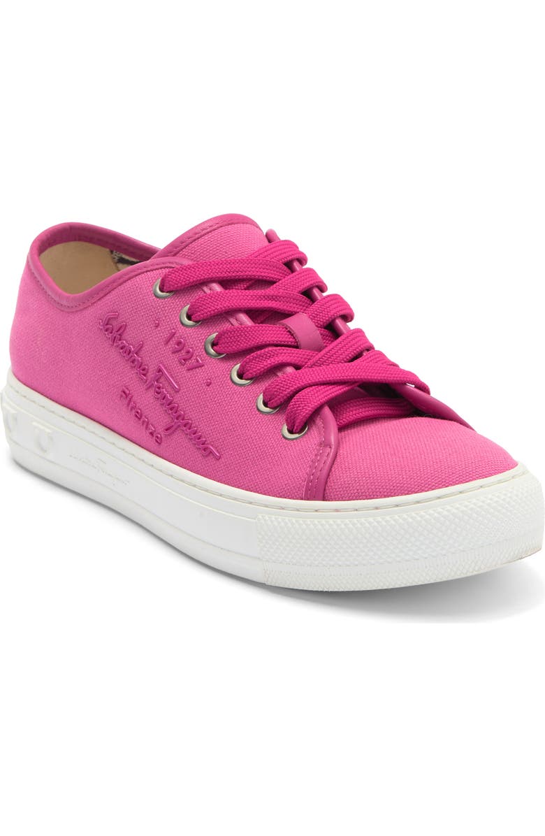 FERRAGAMO Twill Canvas Sneaker, Main, color,