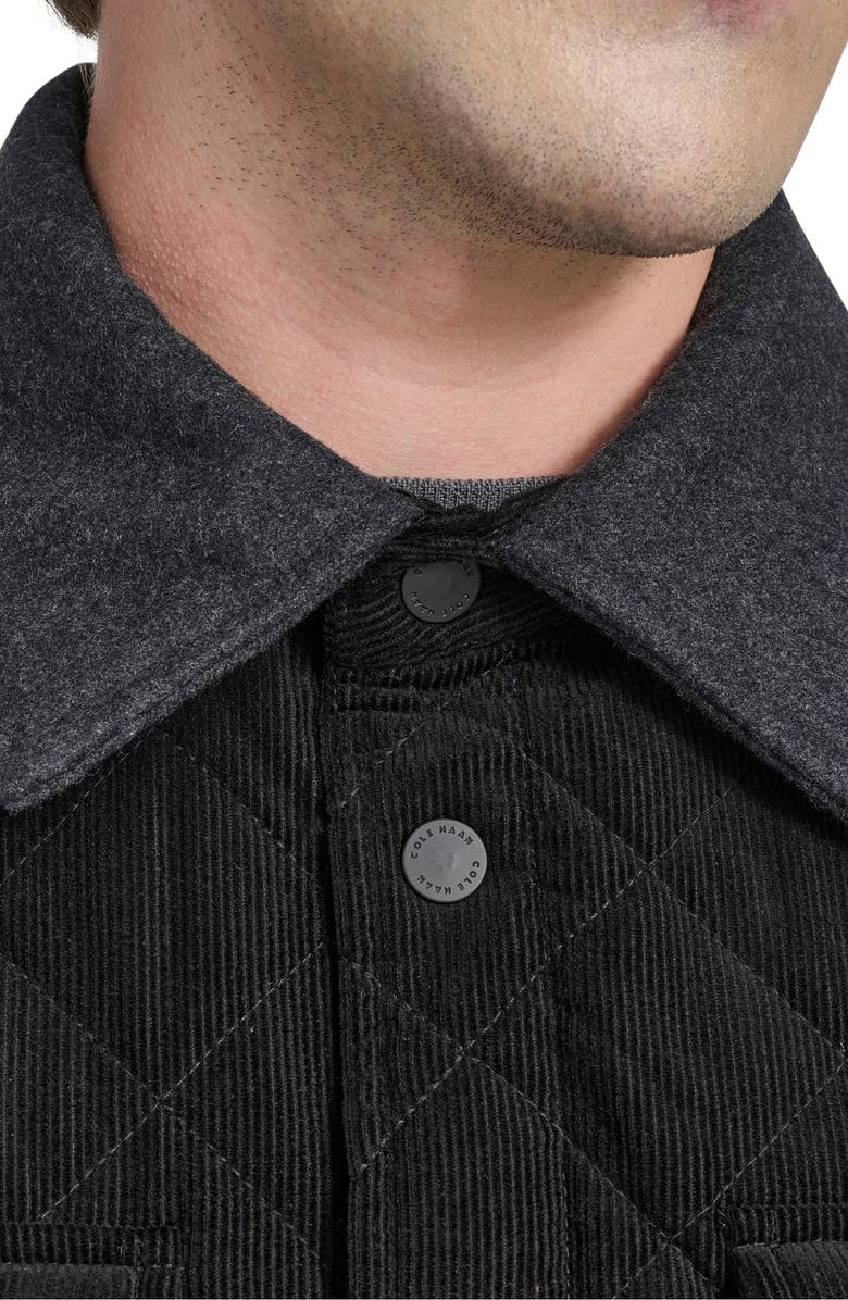 Cole Haan Quilted Shirt Jacket, Alternate, color, Black