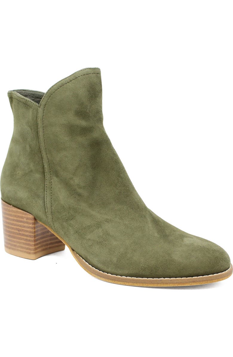 DJANGO AND JULIETTE Mockas Low Heeled Boot, Main, color, Olive Suede