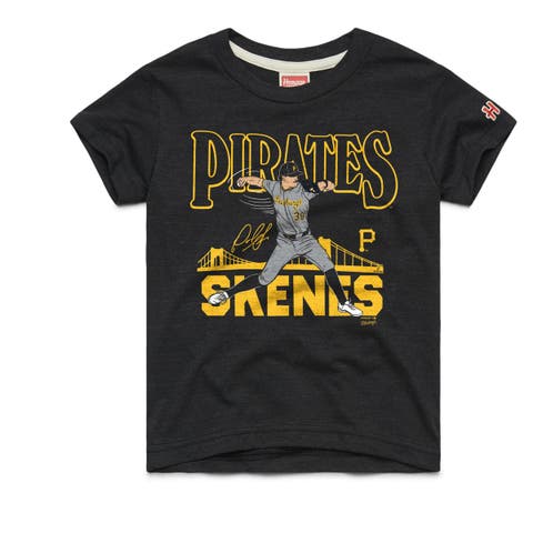 Youth Homage Paul Skenes Charcoal Pittsburgh Pirates Player Graphic Tri-Blend T-Shirt