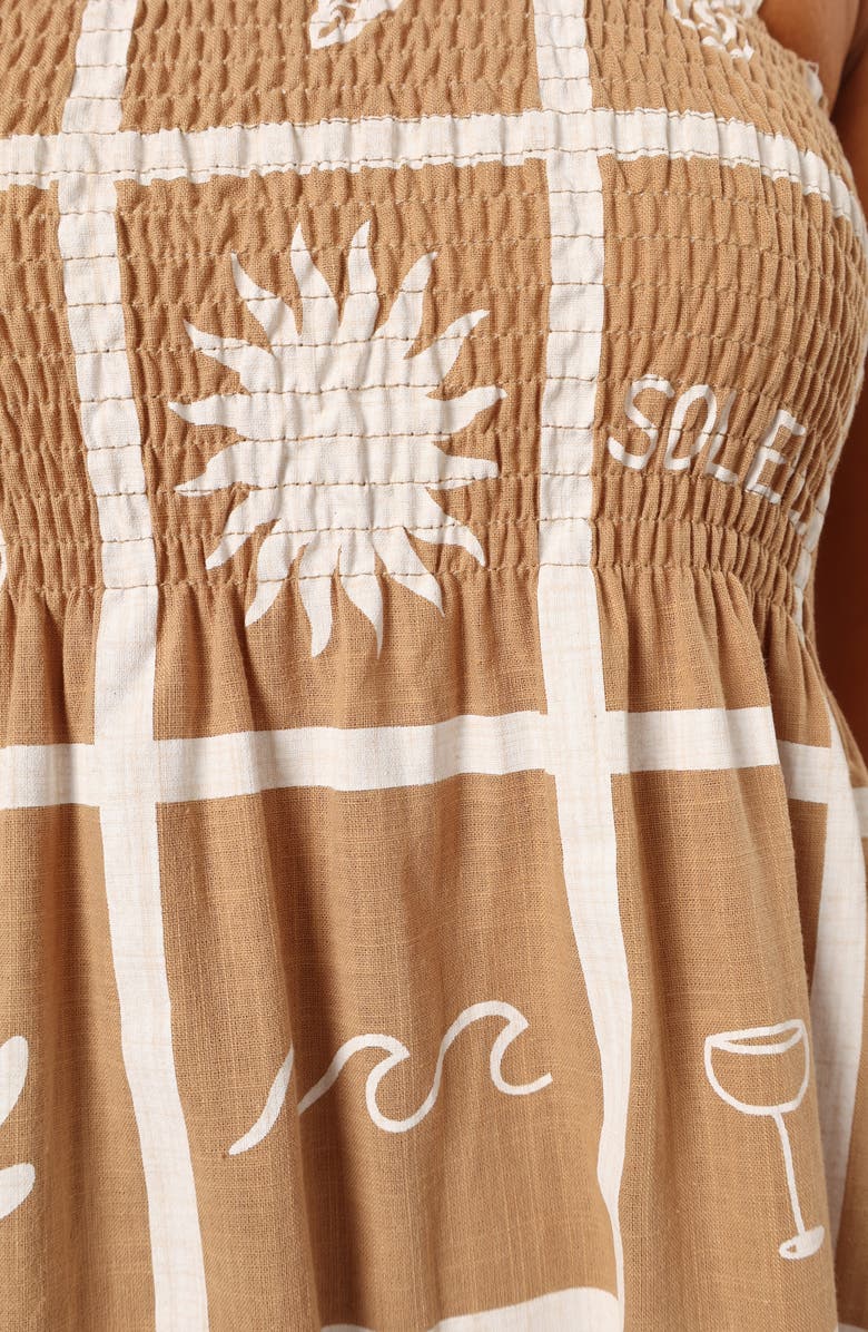 Petal & Pup Sarelle Smocked Tie Strap Midi Sundress, Alternate, color, 