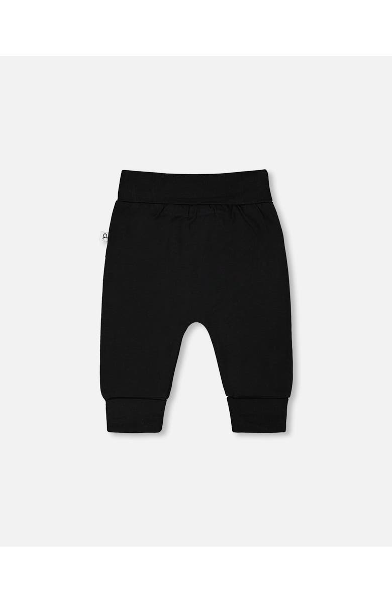 Deux par Deux Boy Organic Cotton Jersey Evolutive Pants, Alternate, color, Black