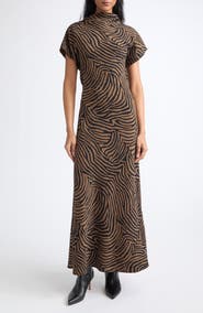 Veronica Beard Redgrave Zebra Print Sleeveless Dress