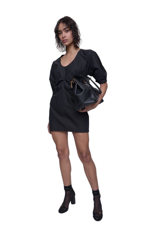 Rebecca Minkoff Stella Center Ruched Cotton Minidress In True Black