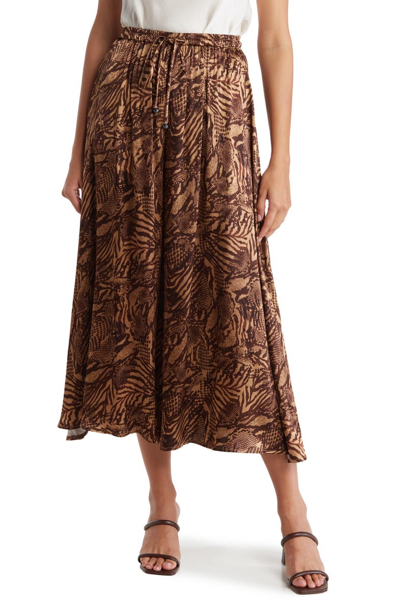 T Tahari Satin A-Line Skirt, Main, color, 