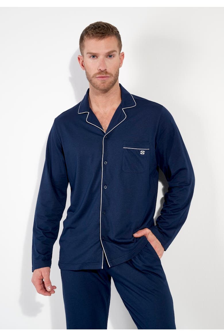 Rafael Long Pajama Set, Alternate, color, Navy