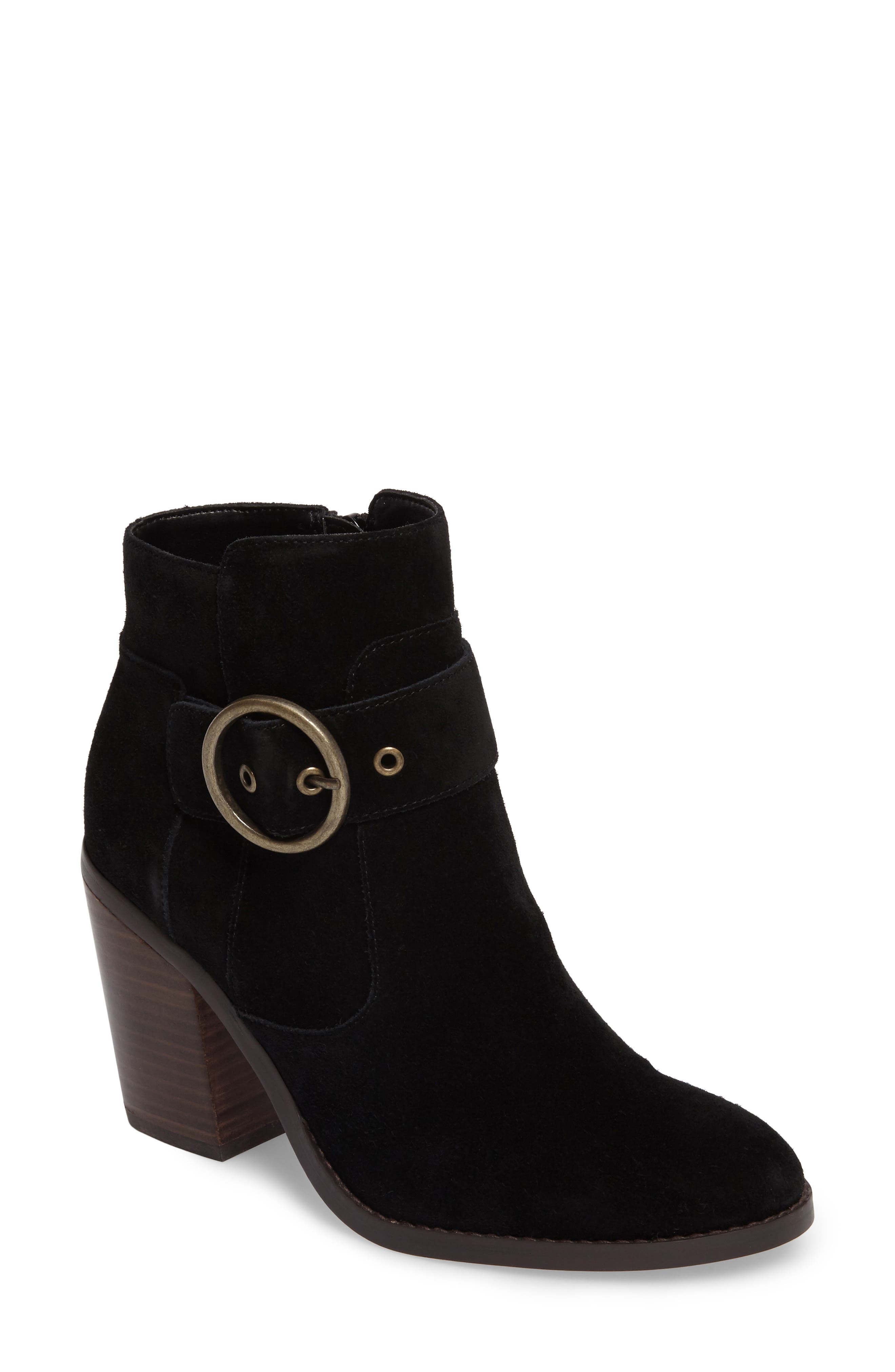 Grove Buckle Bootie, Main, color, BLACK