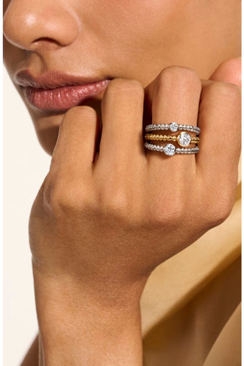 JH Lovestruck Heishi Lab Grown Diamond Ring, Alternate, color, SILVER AND GOLD
