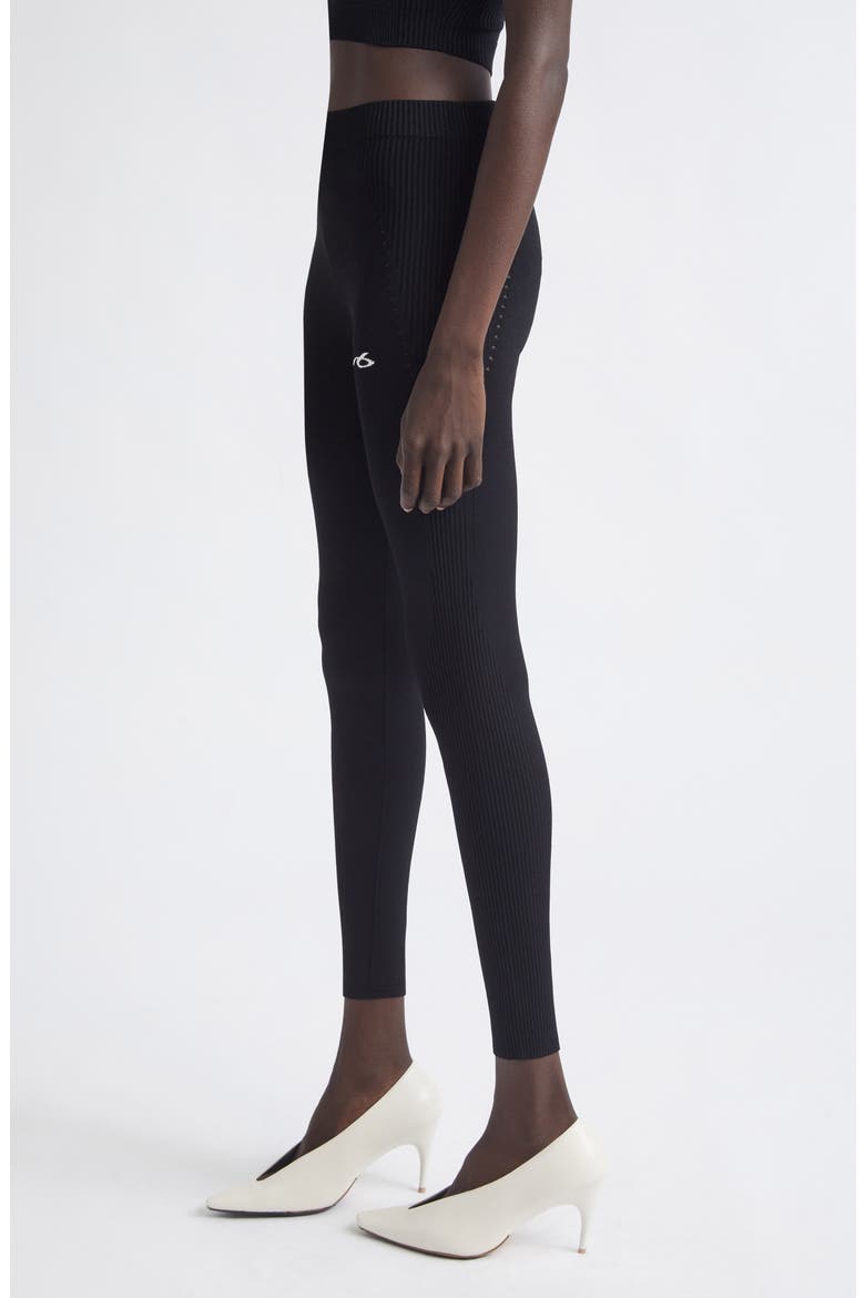 Sporty Athletic Sweater Knit Leggings, Alternate, color, 1000 BLACK