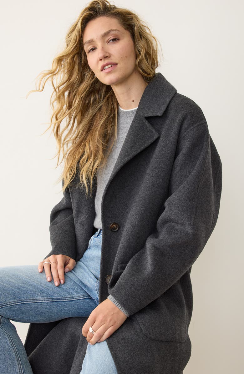 Marine Layer Colette Oversize Longline Coat, Alternate, color, Charcoal Heather