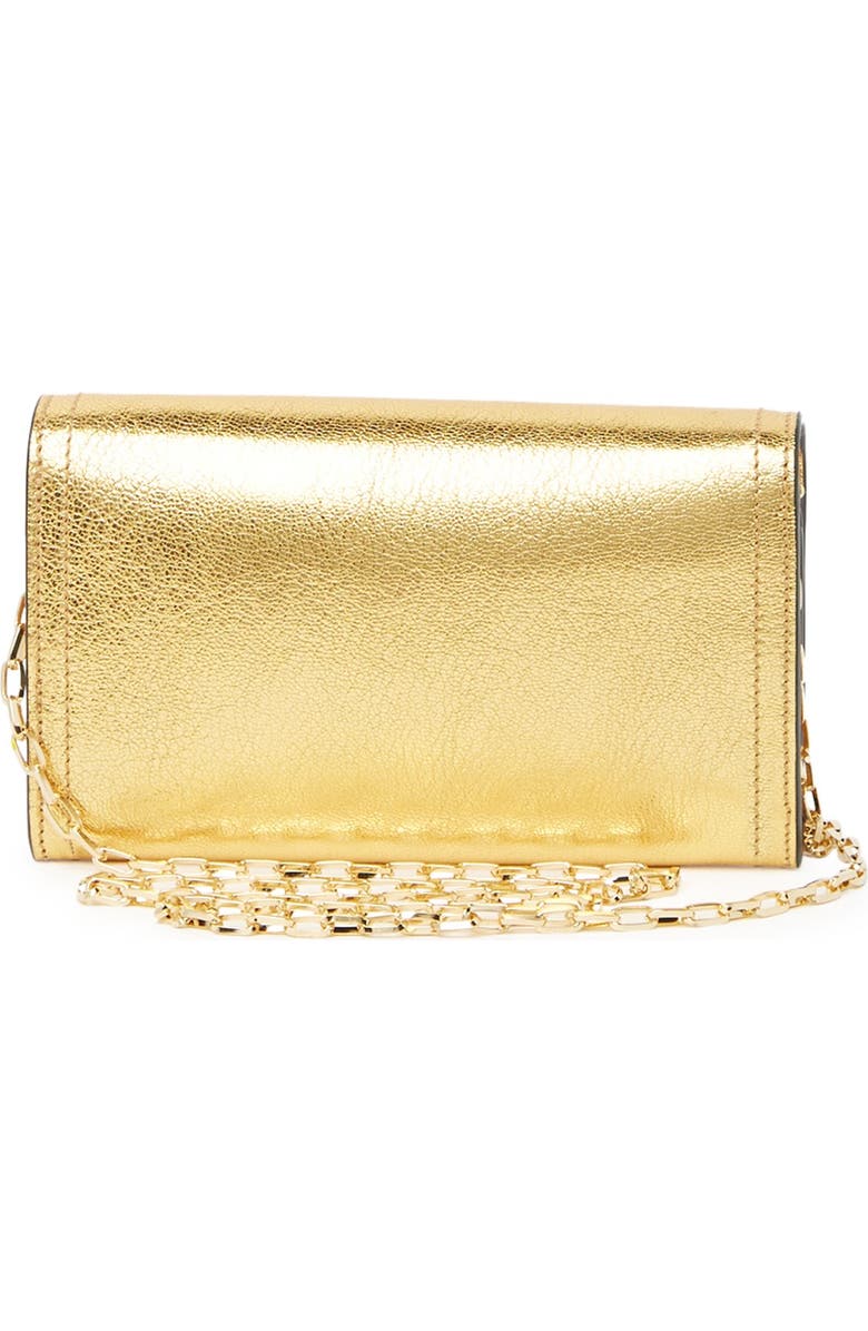 Moschino Metallic Flap Crossbody Bag, Alternate, color,