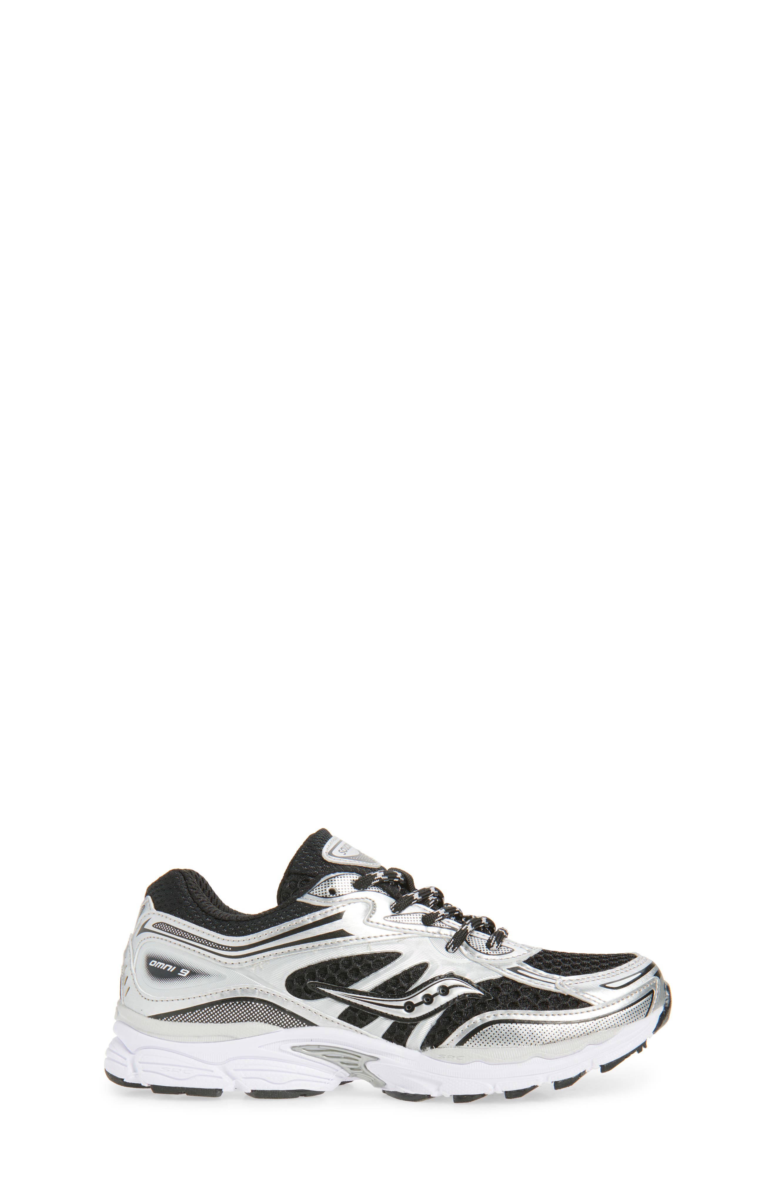 Saucony Kids' ProGrid Omni 9 Sneaker, Alternate, color, Black Silver