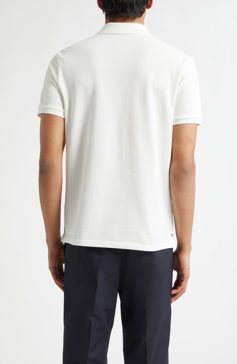 Moncler Logo Patch Cotton Polo, Alternate, color, Silk White
