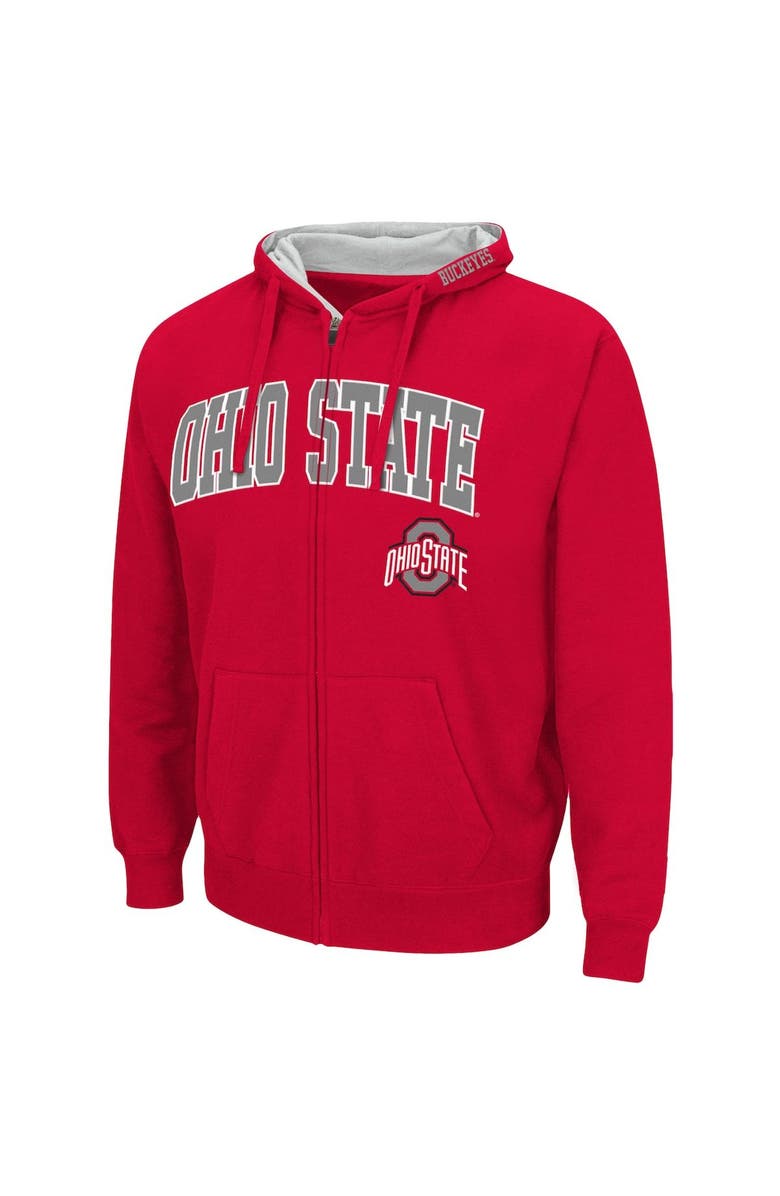 COLOSSEUM Men's Colosseum Scarlet Ohio State Buckeyes Logo Full-Zip Hoodie, Alternate, color, 