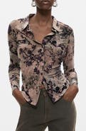 Desigual Print Stretch Button-Up Shirt