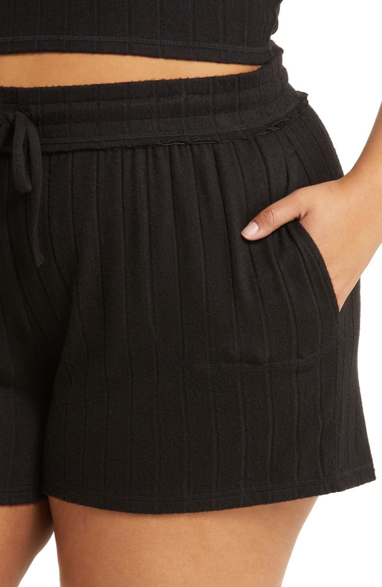 BP. Cozy Wide Rib Drawstring Shorts, Alternate, color, 