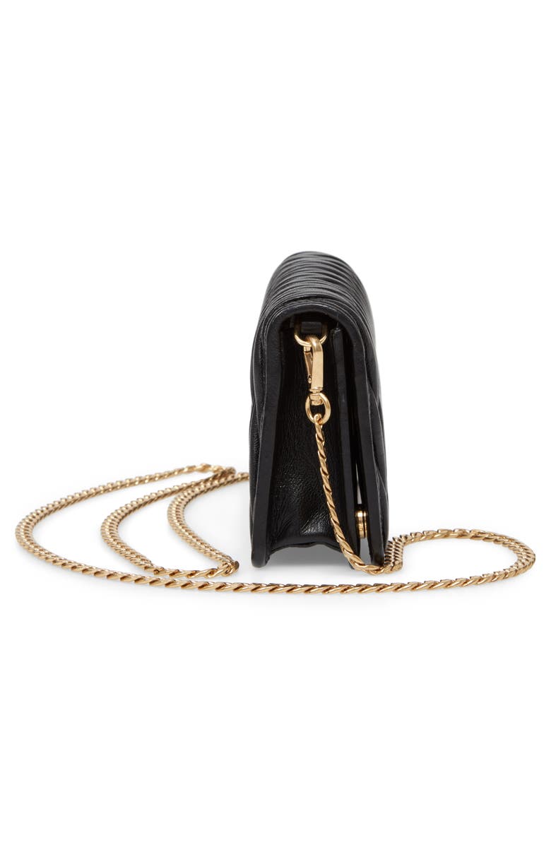 Miu Miu Matelassé Leather Wallet on a Chain, Alternate, color,