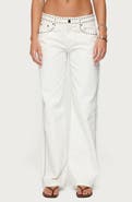 EDIKTED Quincy Studded Low Rise Baggy Jeans