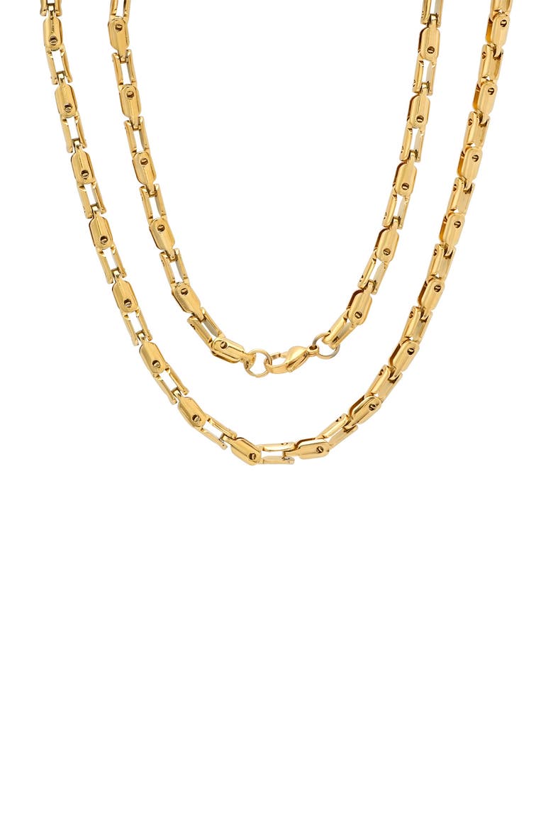 Bicycle Chain Link Necklace, Main, color, GOLD