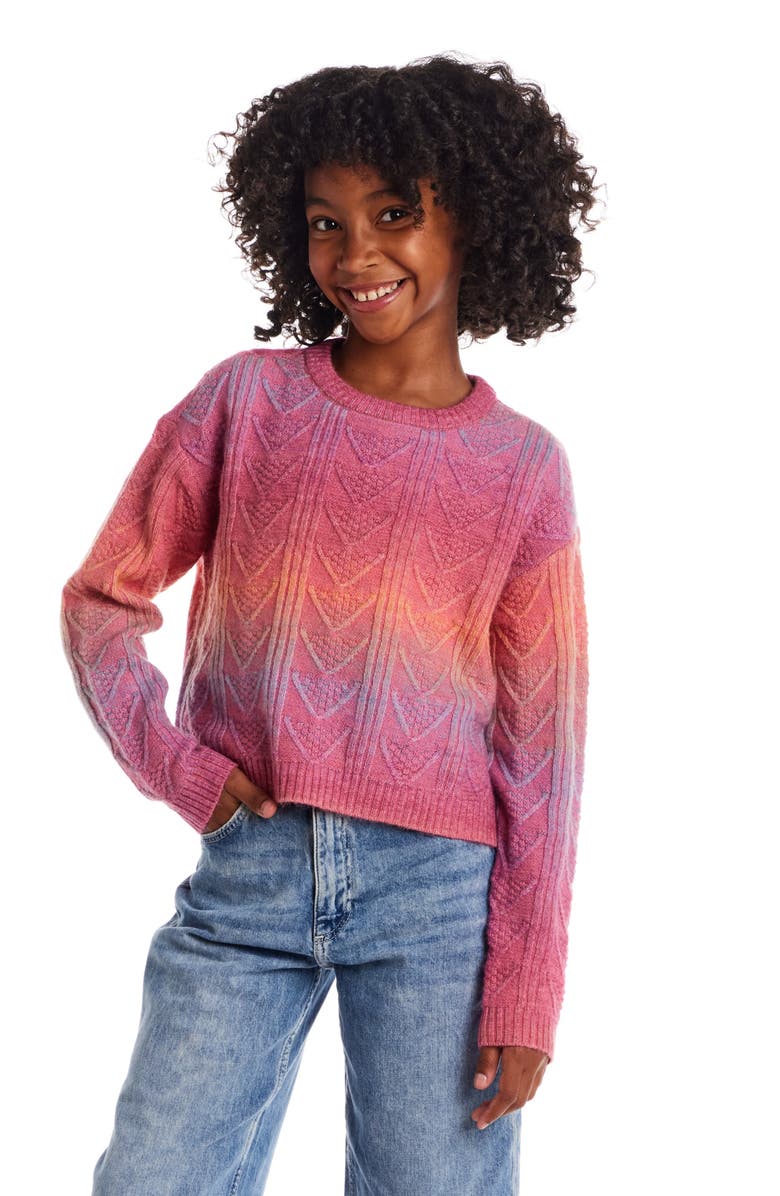 Andy & Evan Kids' Ombré Sweater, Alternate, color, Pink Rainbow