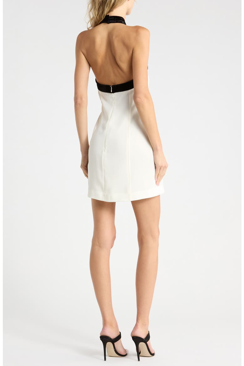Jolie Halter Neck Minidress, Alternate, color, IVORY MULTI