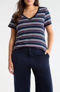 Liverpool Stripe V-Neck Terry T-Shirt