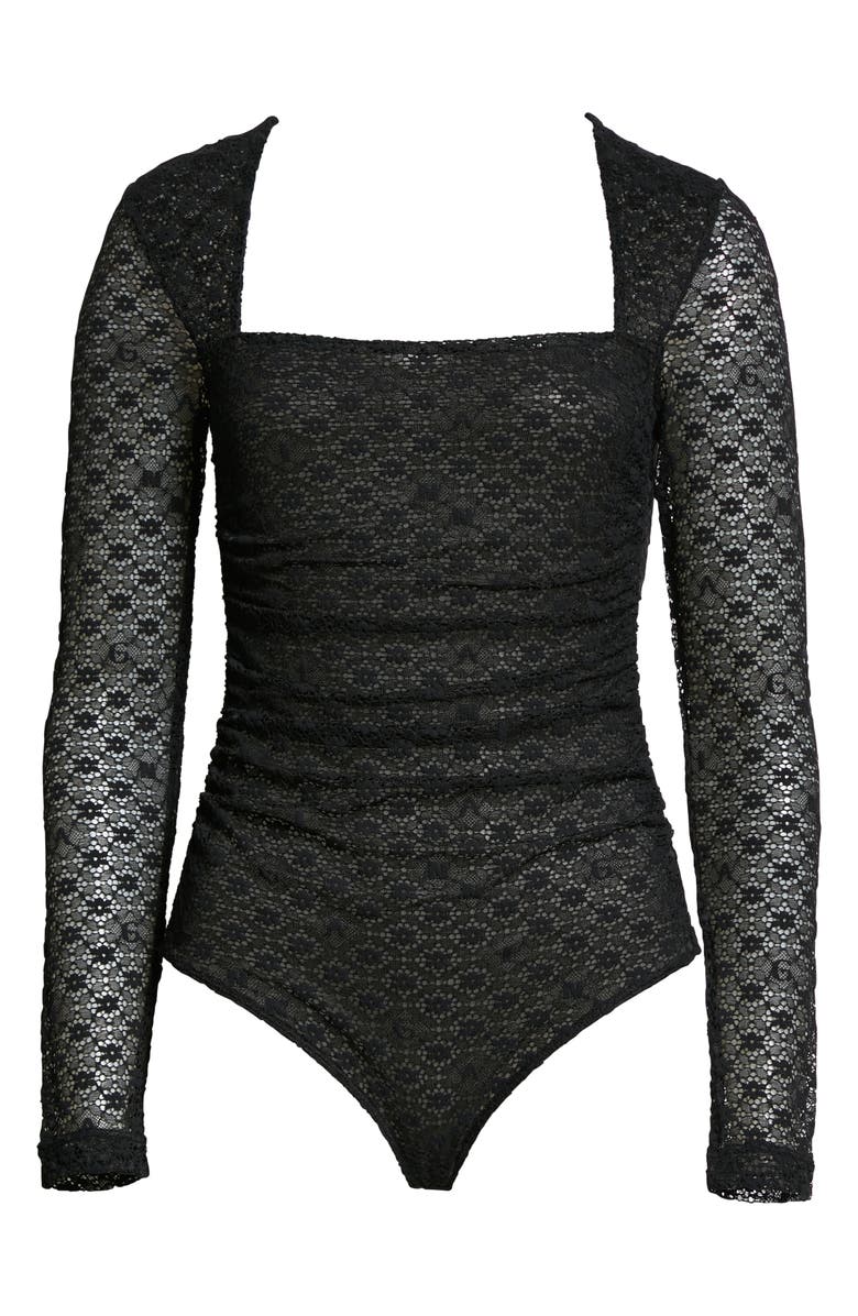 Ganni Lace Intimates Bodysuit, Alternate, color, 