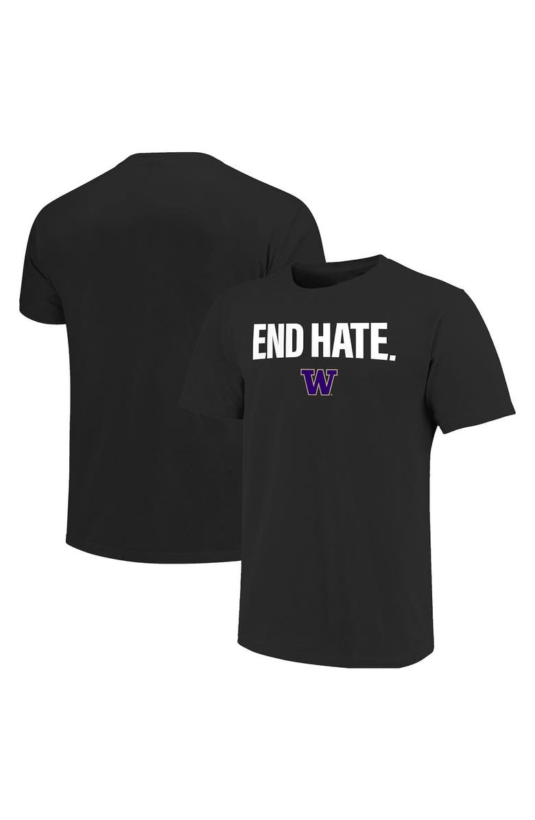 IMAGE ONE Men's Black Washington Huskies End Hate T-Shirt, Main, color, 