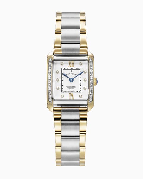 Jacques Du Manoir Emily II - 22mm, White Dial, Two-Tone Gold & Silver Stainless Steel, Rectangular Ladies Watch