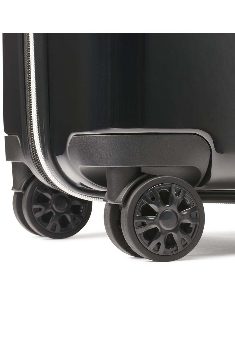 Karl Flowers Upright Suitcase, Alternate, color, Black
