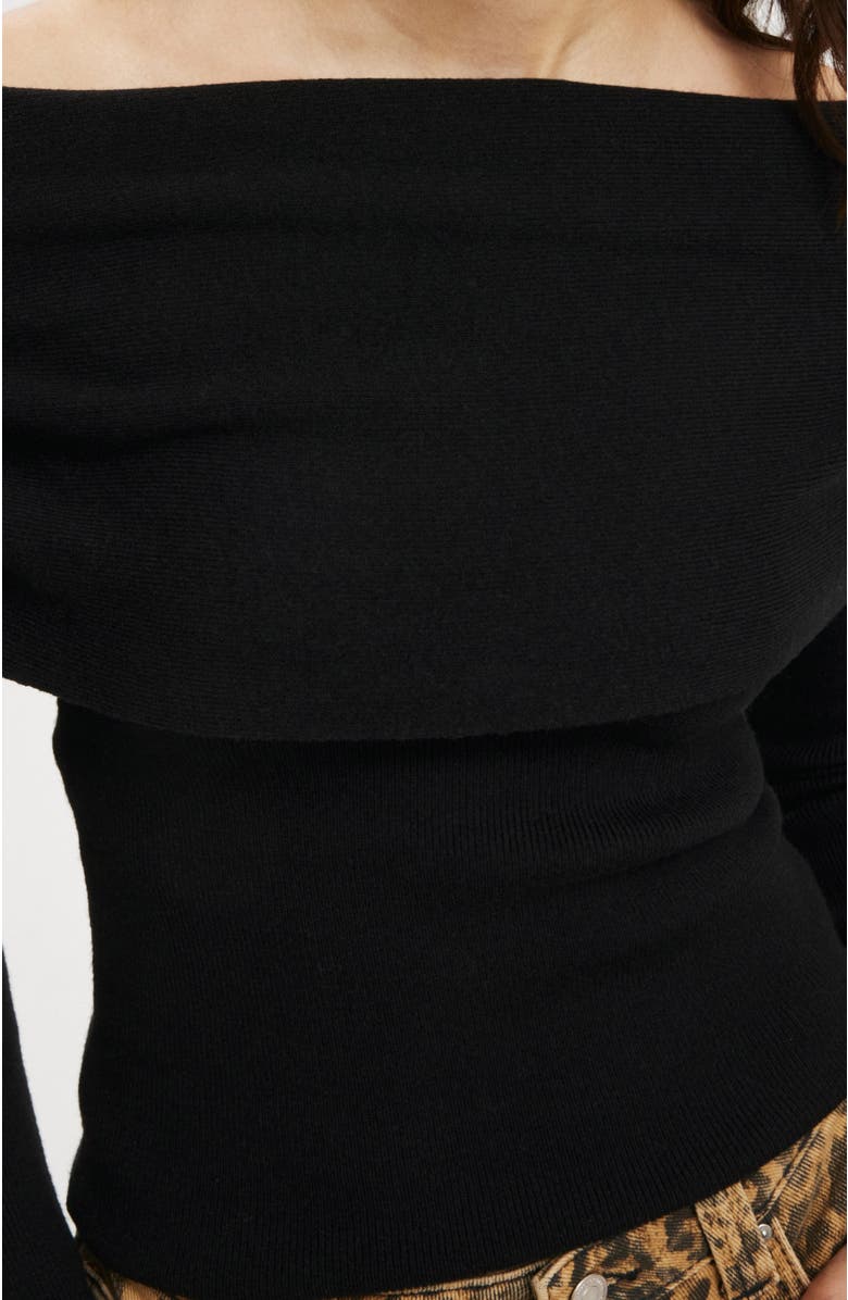 Cotton On Everfine Rib Ruched Off Shoulder, Alternate, color, 